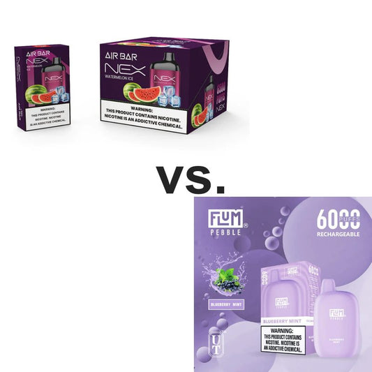 Air Bar Nex 6500 Puff vs. Flum Pebble 6000 Puff Disposable