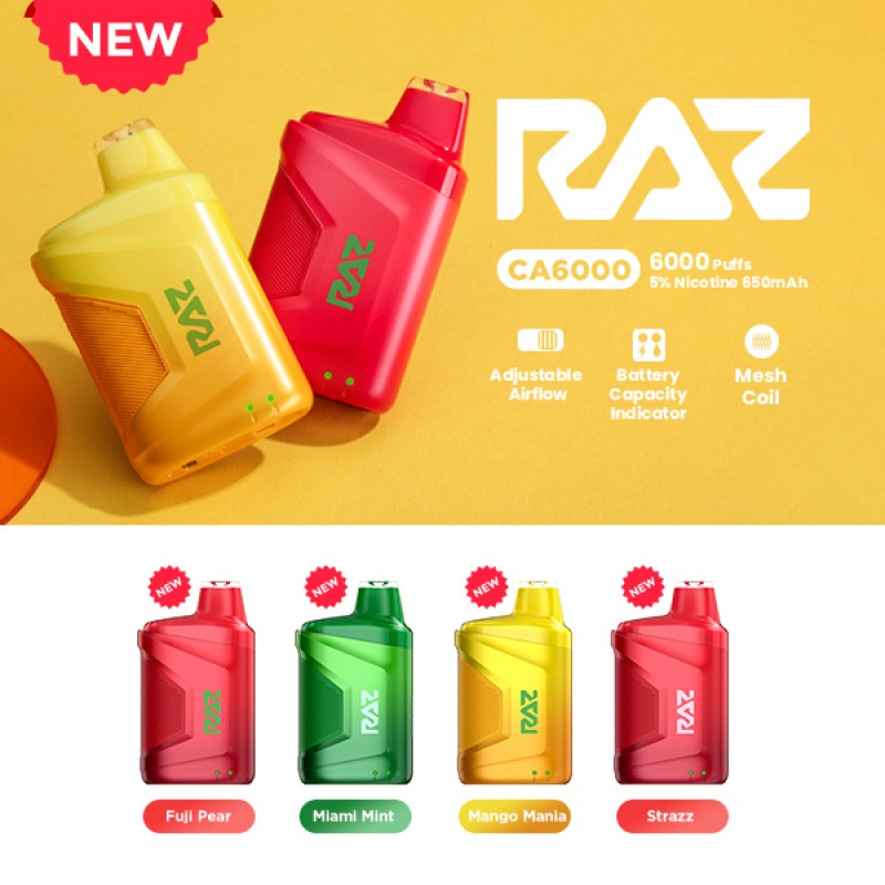 Raz CA6000 Puff Disposable Vape Wholesale 10 Pack