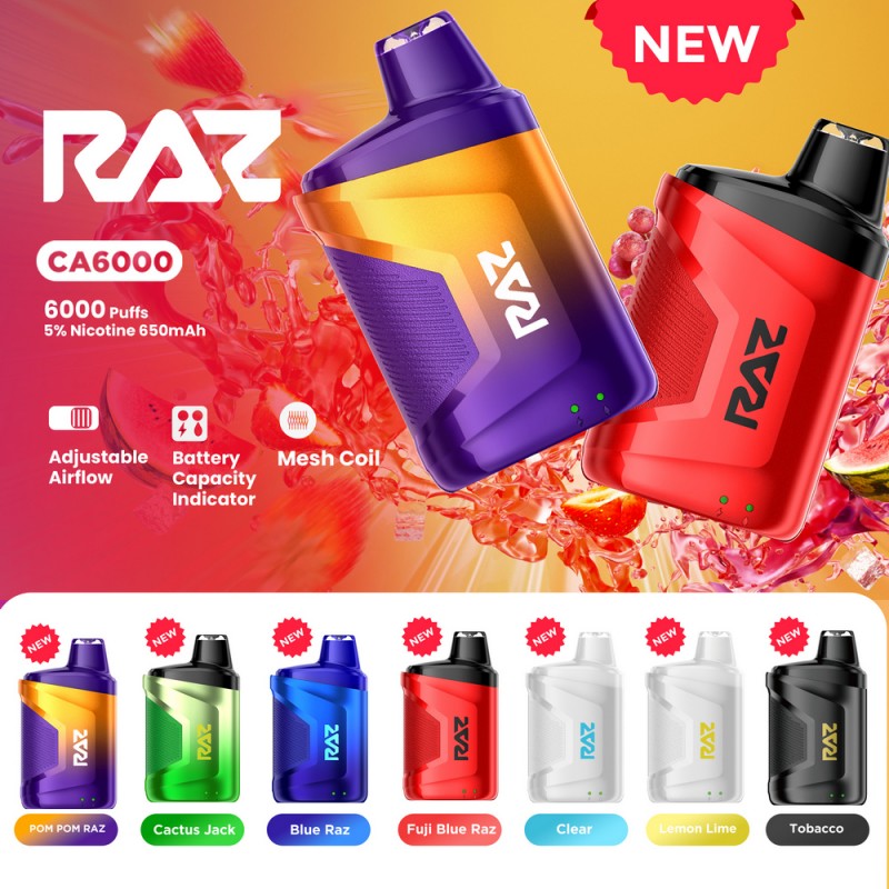 Raz CA6000 Puff Disposable Vape Wholesale 10 Pack