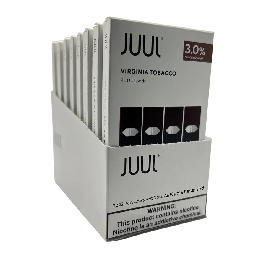 Juul Pods Virginia Tobacco Wholesale Case 8 Pack Virginia Tobacco 3% - 4 Pk