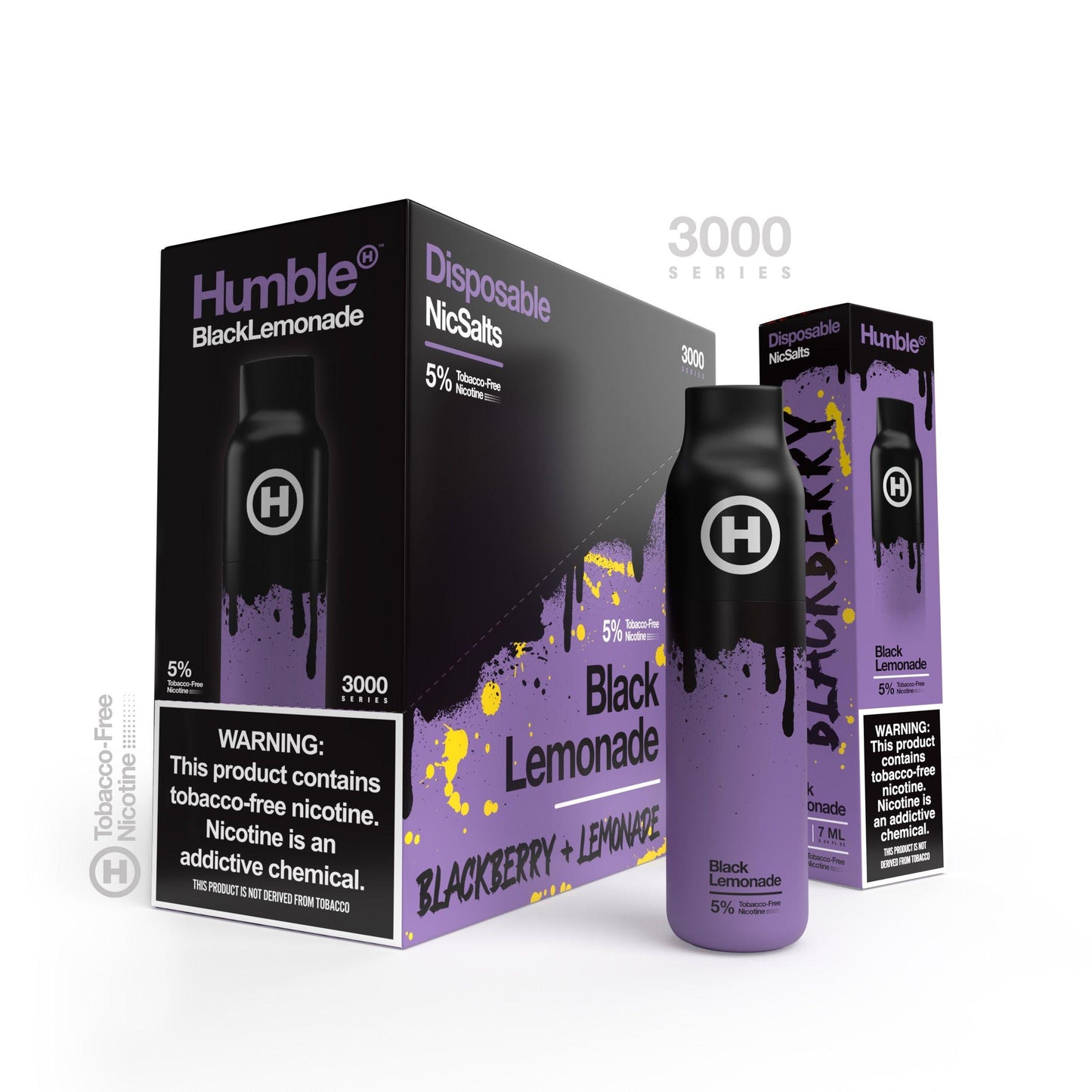 Humble 3000 Puff Disposable Vape Wholesale 10 Pack Black Lemonade