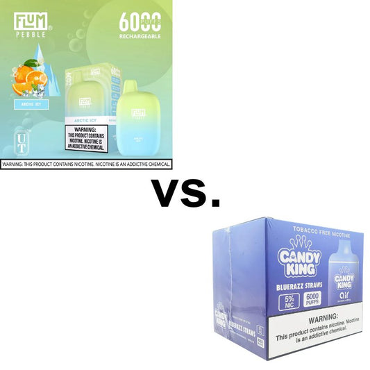 Candy King Air 6000 Puff Disposable versus Flum Pebble 6000 Puff Disposable