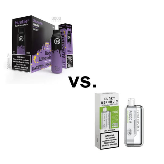 Humble 3000 Puff Disposable Vape vs. Funky Republic Fi3000 Disposable Vape - Which One to Buy in Bulk?
