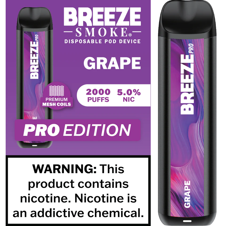 Breeze Smoke Pro Edition 2000 Puff Disposable Vape Device Wholesale 10 Pack