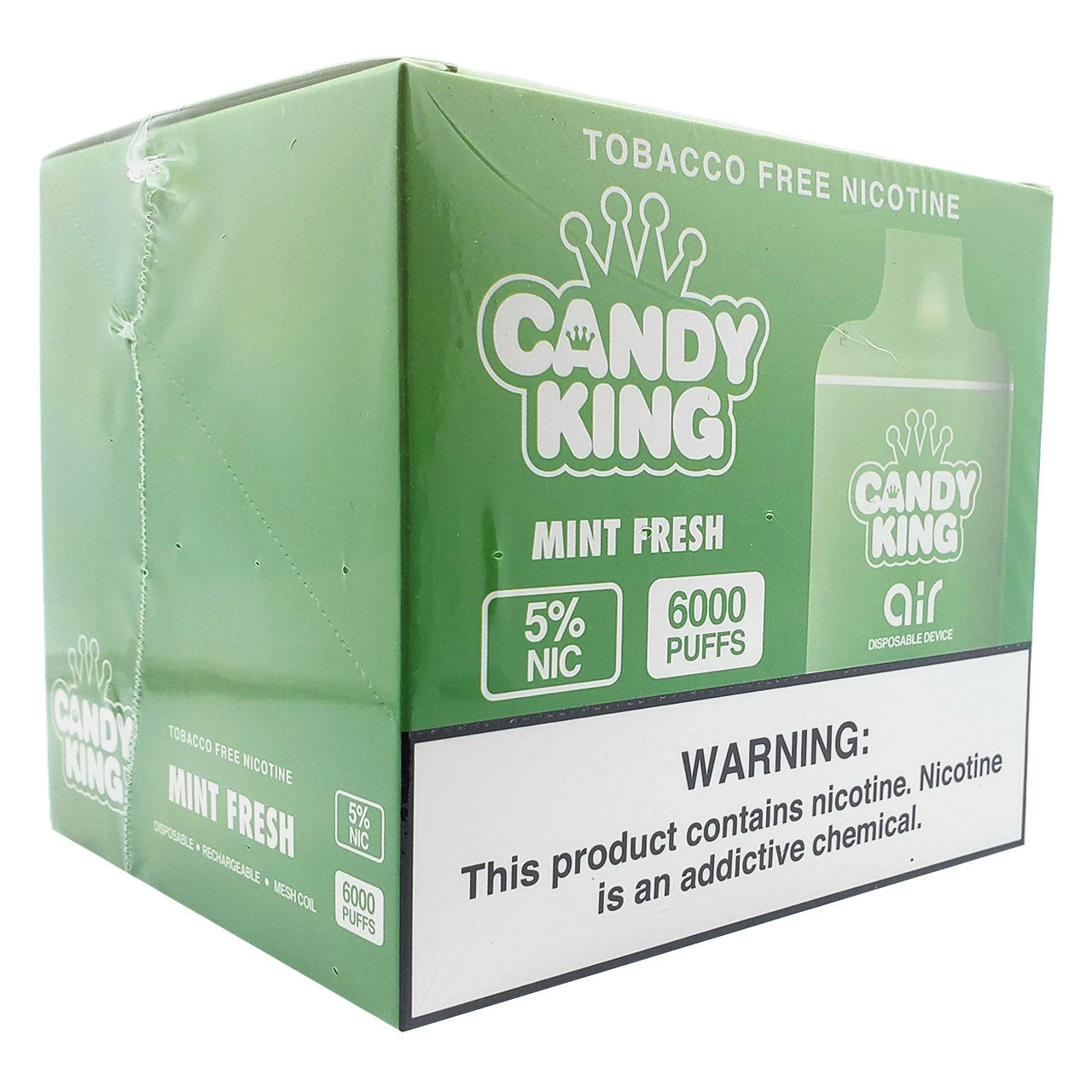 Candy King Air 6000 Puff Disposable Vape Wholesale 10 Pack Mint Fresh