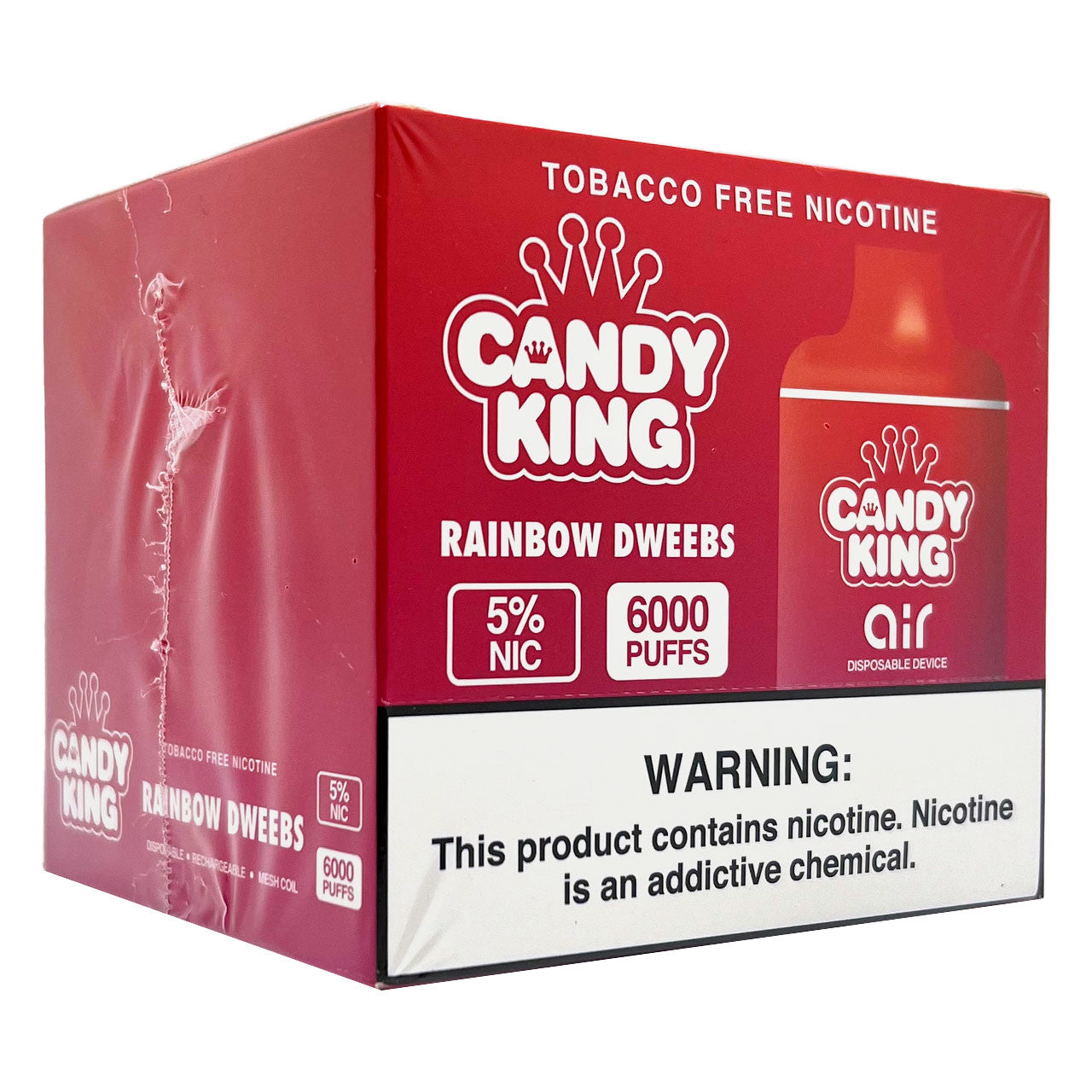Candy King Air 6000 Puff Disposable Vape Wholesale 10 Pack Rainbow Dweebz