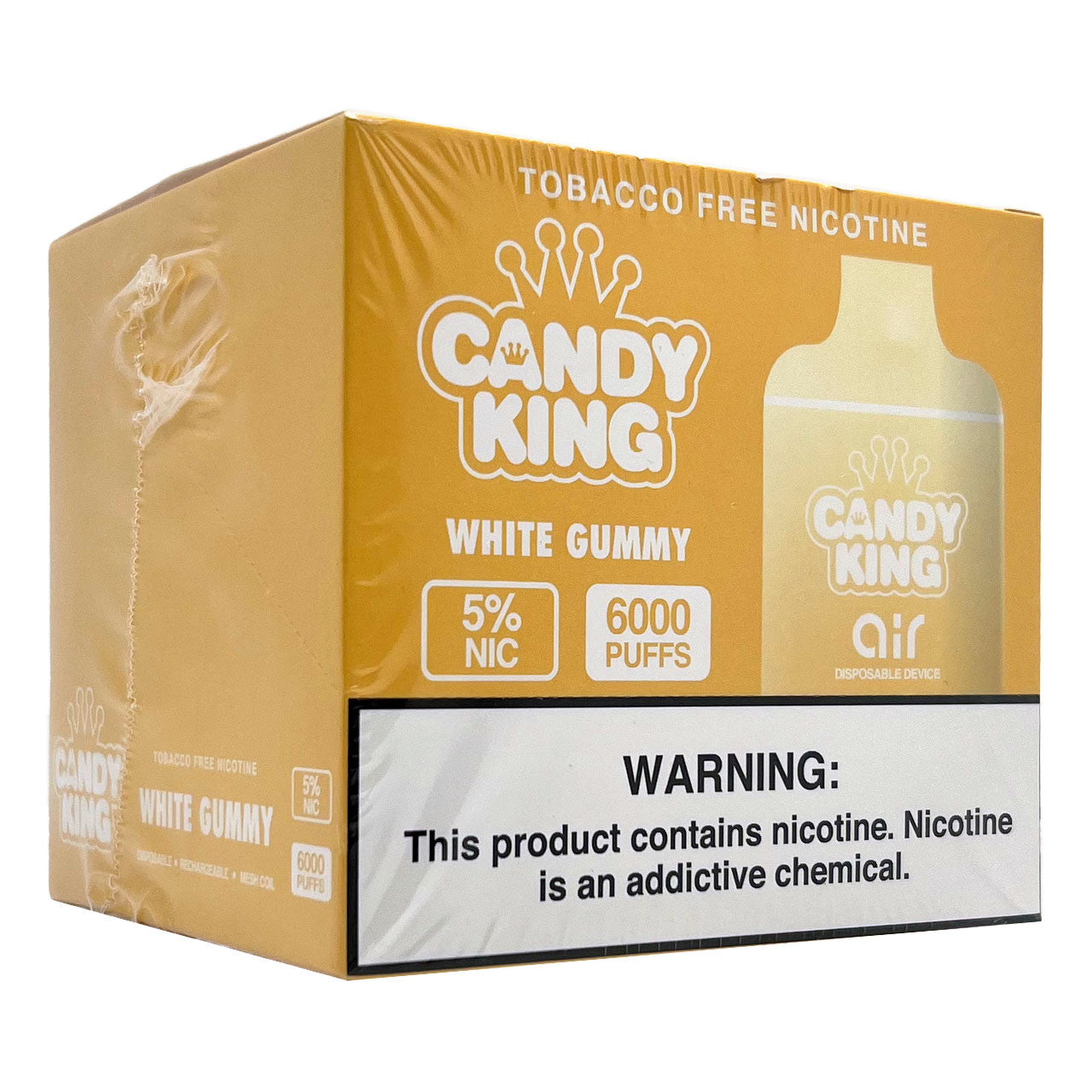 Candy King Air 6000 Puff Disposable Vape Wholesale 10 Pack White Gummy