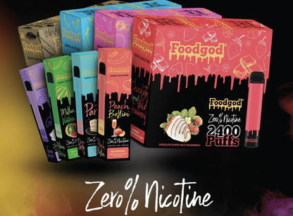 Food God 2400 Puff Zero Nicotine Disposable Vape Wholesale 10 pack