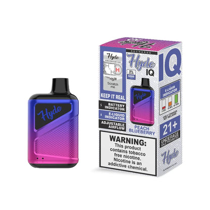 Hyde IQ 5000 Puff Disposable Vape Wholesale 10 Pack Peach Blueberry