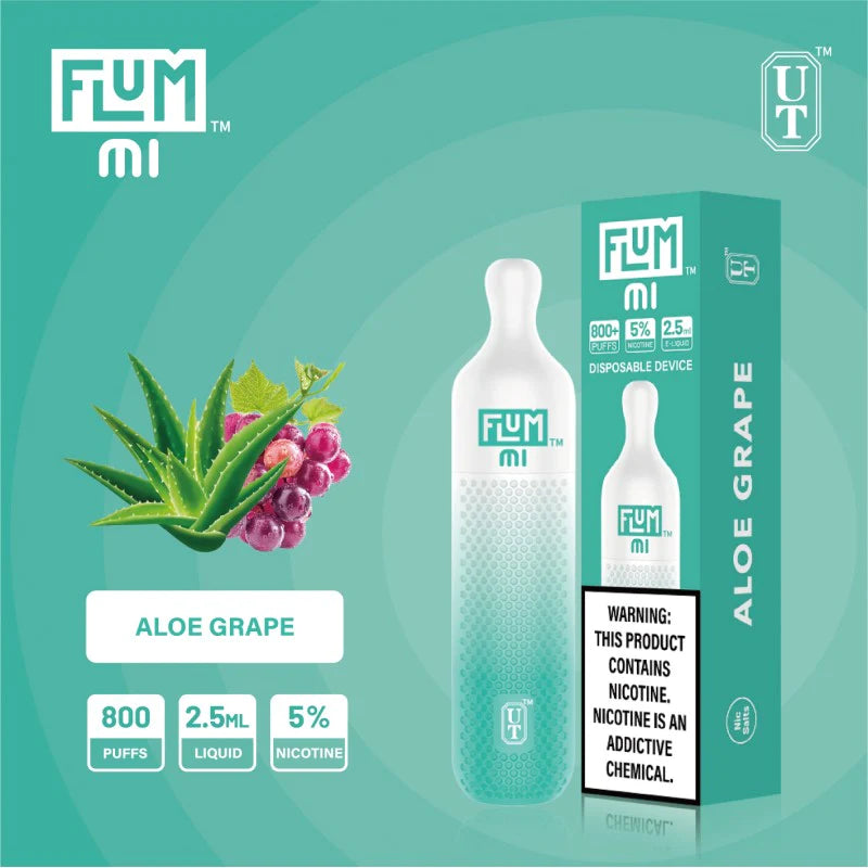 Flum Mini 800 Puff Disposable Vape Wholesale 10 Pack Aloe Grape