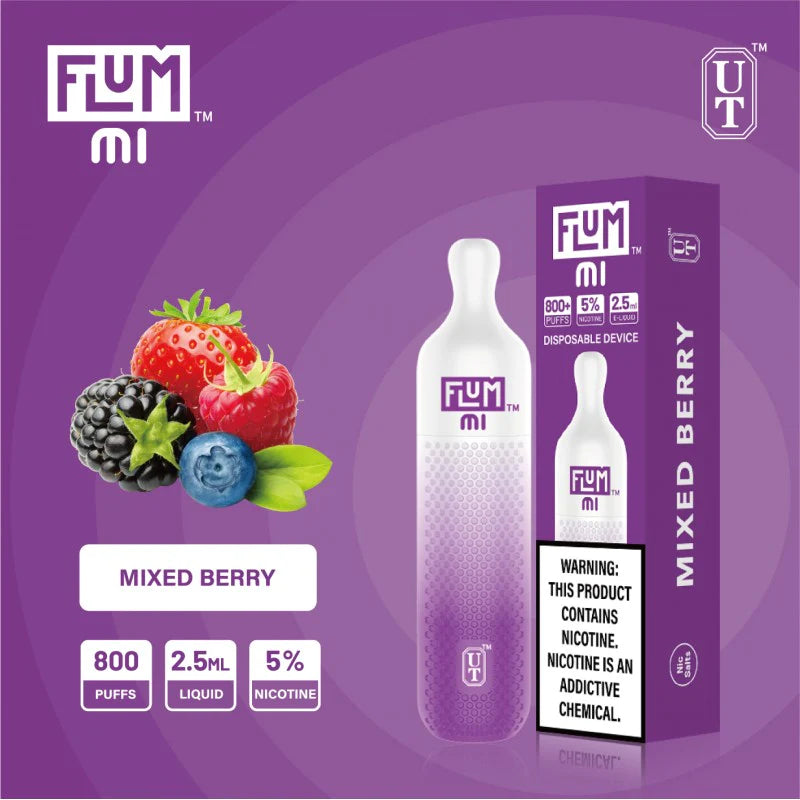 Flum Mini 800 Puff Disposable Vape Wholesale 10 Pack Mixed Berry
