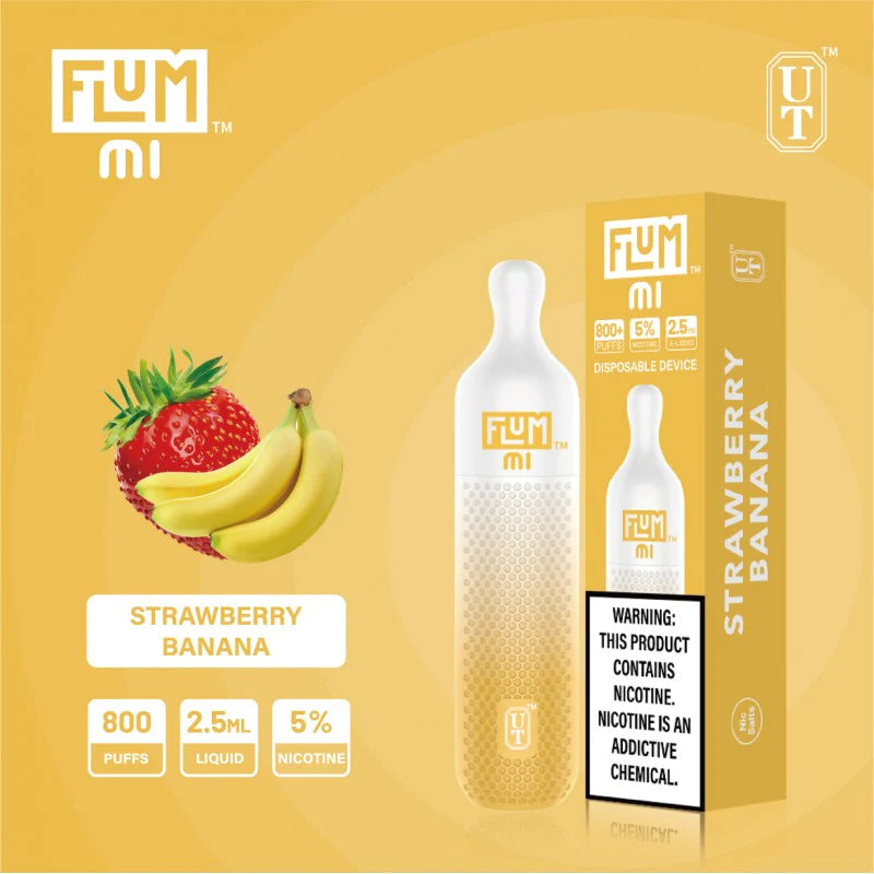 Flum Mini 800 Puff Disposable Vape Wholesale 10 Pack Strawberry Banana