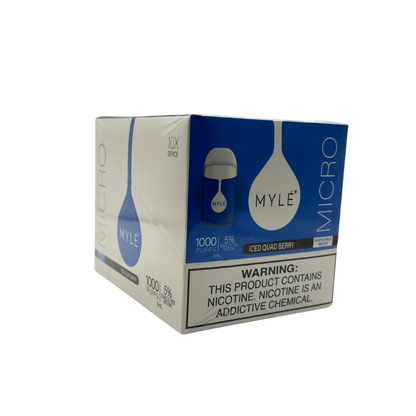 Myle Micro Disposable Vape Wholesale 10 Pack Iced Qaudberry