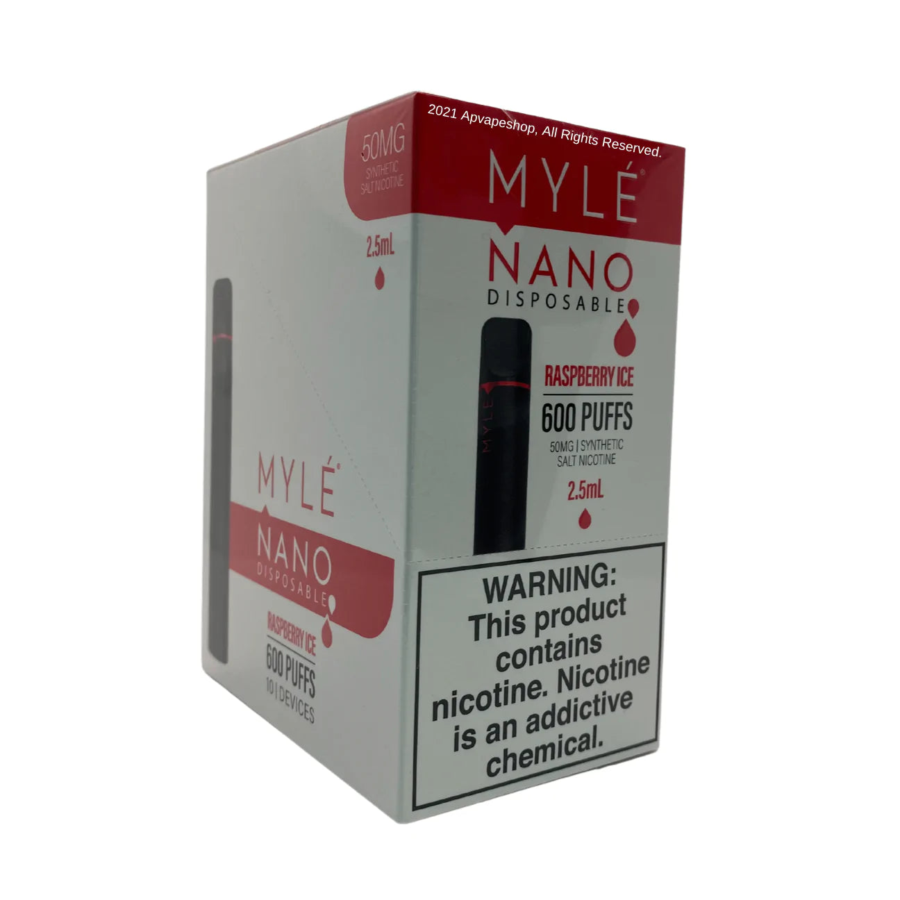 Myle Nano Disposable Vape Wholesale 10 Pack Raspberry Ice
