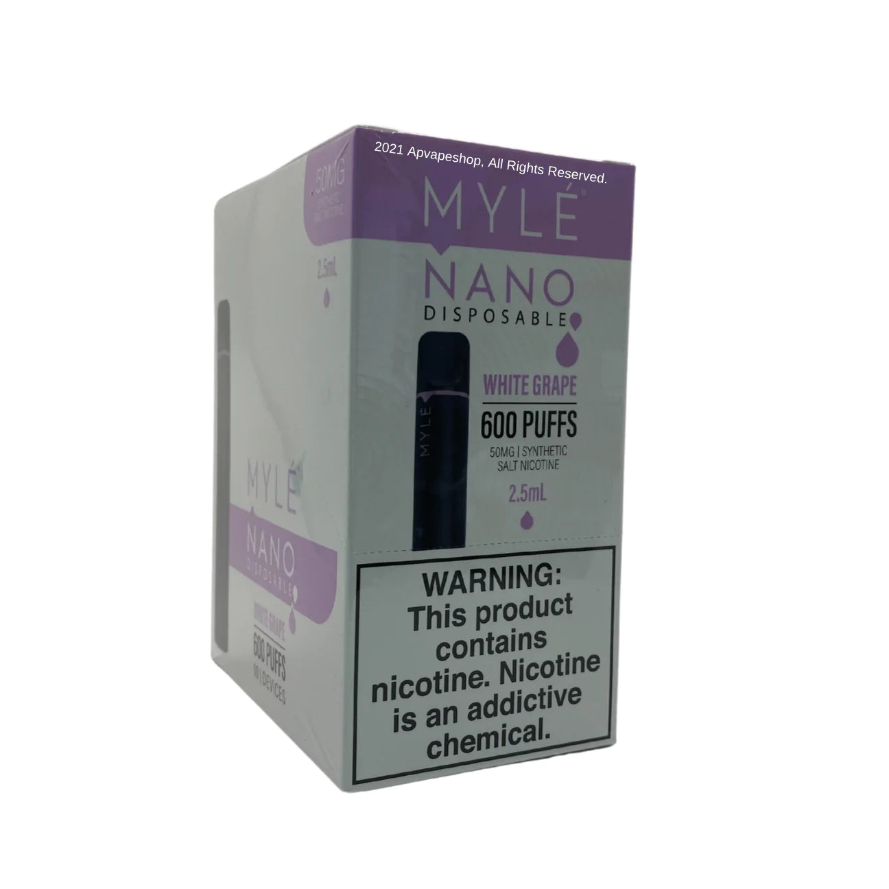 Myle Nano Disposable Vape Wholesale 10 Pack White Grape