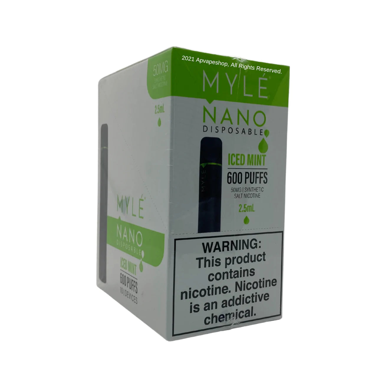 Myle Nano Disposable Vape Wholesale 10 Pack Iced Mint